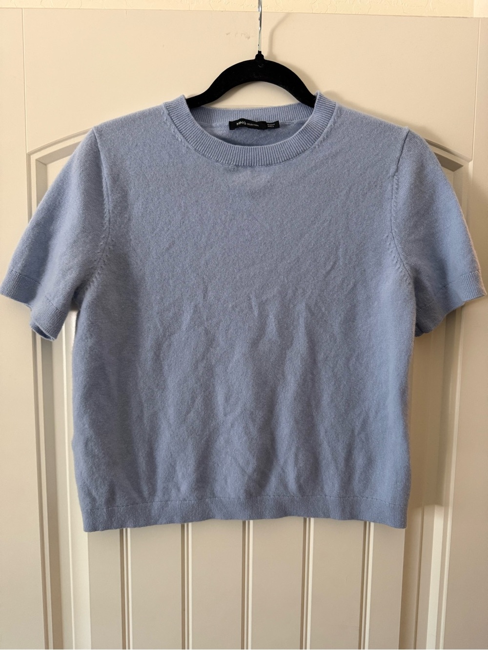 Ming Wang Light Blue Short Sleeve Knit Top